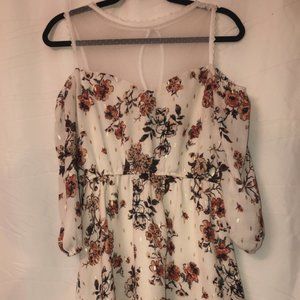 floral cold shoulder dress